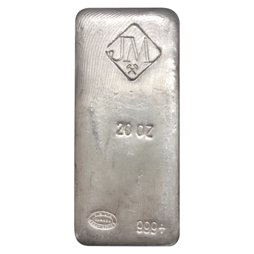 20 oz Vintage Johnson Matthey Canada Diamond Logo Silver Bar | Johnson Matthey