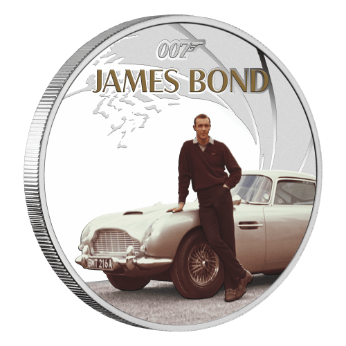 Pièce 1 once d'argent coloré Épreuve numismatique James Bond : Sean Connery 2024 | Monnaie de Perth