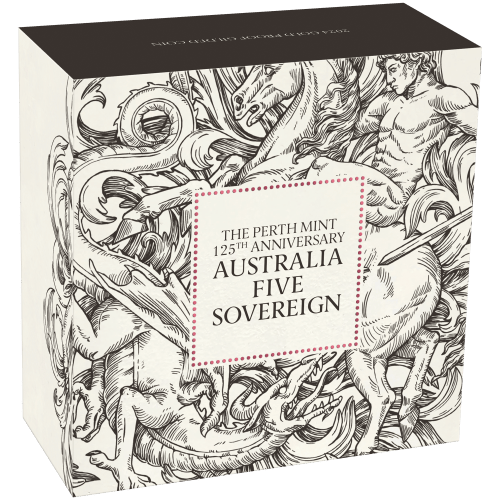 2024 125th Anniversary of The Perth Mint Five Sovereign Proof Gilded Gold Coin | Perth Mint