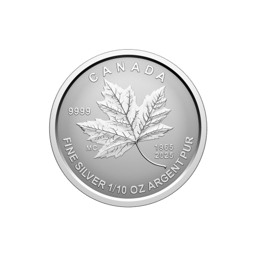 Set of 5 x 2025 60th Anniversary of the Canadian Flag Fractional Silver Coins | Royal Canadian Mint