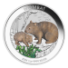 Pièce 1 once d'argent coloré Wombat 2024 dans une carte | Monnaie de Perth
