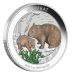 Pièce 1 once d'argent coloré Wombat 2024 dans une carte | Monnaie de Perth