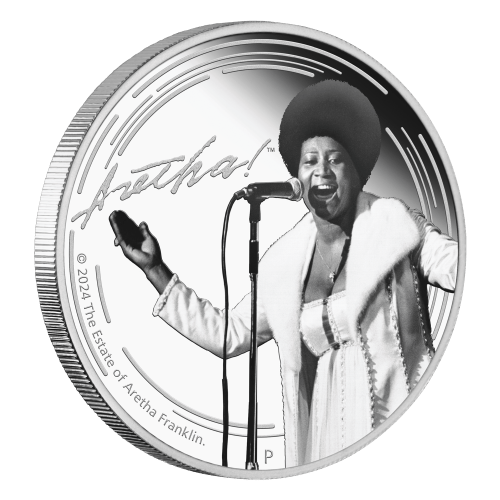 1 oz 2024 Aretha Franklin Colourized Proof Silver Coin | Perth Mint