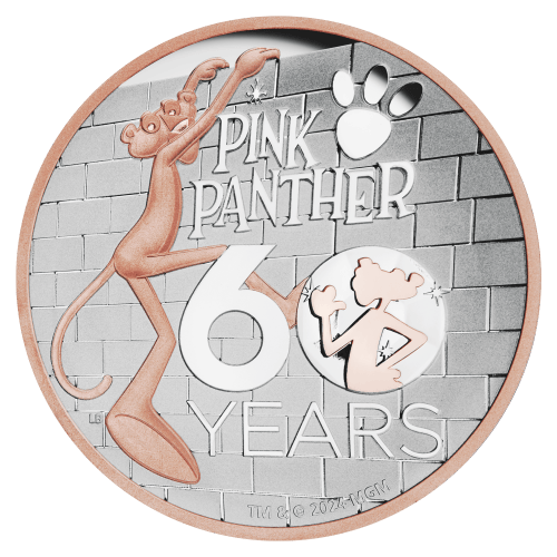 5 oz 2024 Pink Panther 60th Anniversary Colourized Proof Silver Coin | Perth Mint