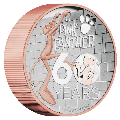 5 oz 2024 Pink Panther 60th Anniversary Colourized Proof Silver Coin | Perth Mint