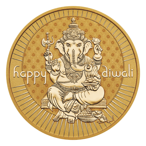 Pièce 1 once d'argent doré Diwali 2024 | Monnaie de Perth