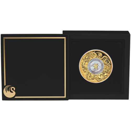 2 oz 2024 Double Dragon with Mother of Pearl Proof Gold Coin | Perth Mint
