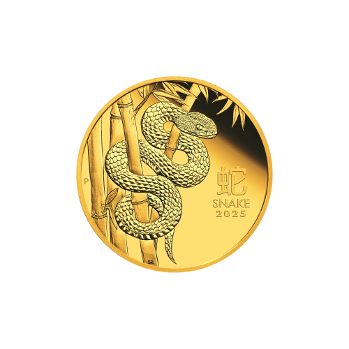 Pièce 1/4 once d'or Épreuve numismatique Année lunaire du Serpent 2025 | Monnaie de Perth