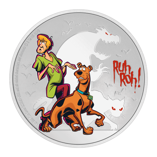 1 oz 2024 Scooby Doo: Ruh Roh Colourized Silver Coin | Agoro by New Zealand Mint