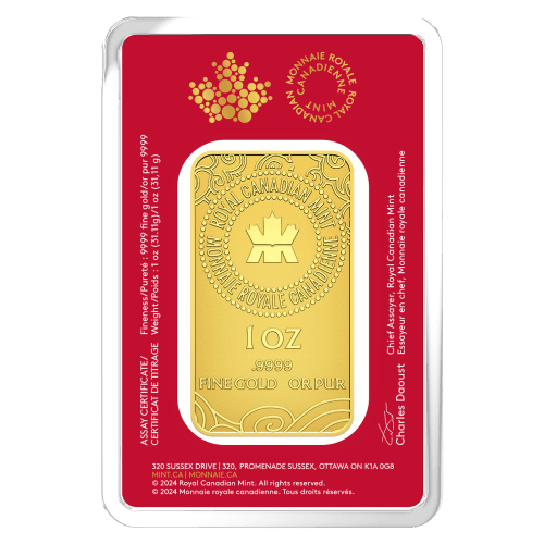 1 oz 2025 Lunar Year of The Snake Gold Bar | Royal Canadian Mint