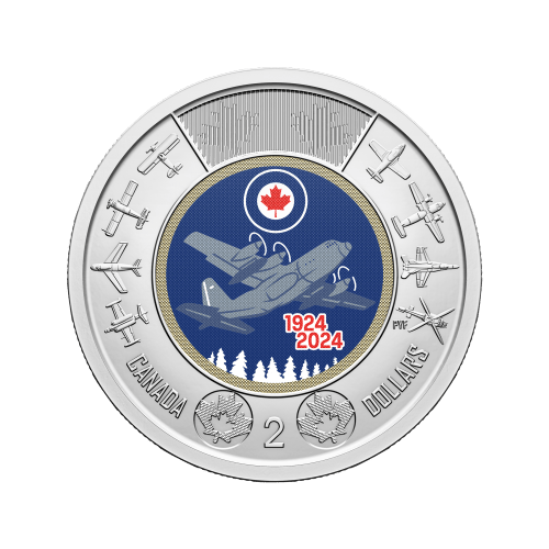 Rouleau de pièces 2 $ colorées 100ème anniversaire de l'Aviation royale canadienne 2024 | Monnaie royale canadienne
