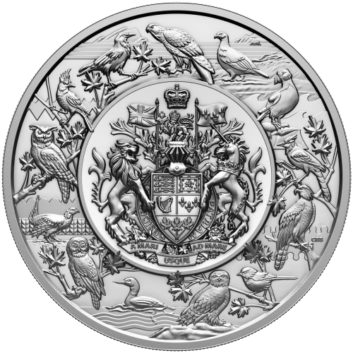 Pièce 5 kilo d'argent Paysage héraldique : Oiseaux du Canada 2024 | Monnaie royale canadienne