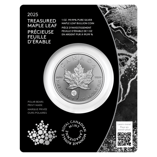 1 oz 2025 Treasured Maple Leaf Polar Bear Privy Mark Silver Coin