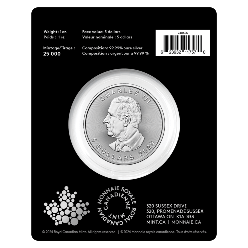 1 oz 2025 Treasured Maple Leaf Polar Bear Privy Mark Silver Coin