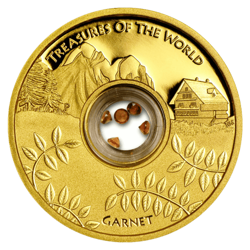 1 oz 2013 Treasures of the World: Garnet Proof Gold Locket Coin | Perth Mint