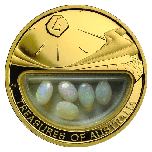1 oz 2008 Treasures Of Australia: Opals Proof Gold Locket Coin | Perth Mint