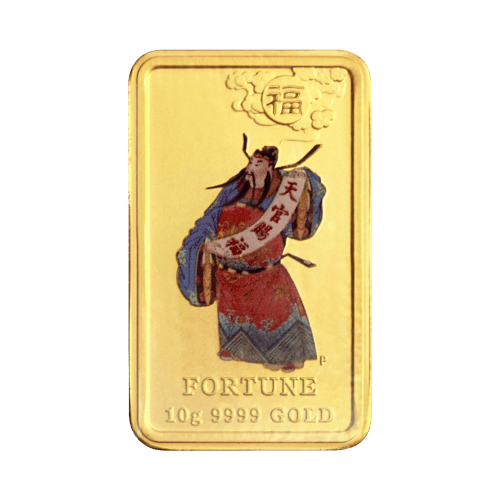10 gram 2008 Chinese Mythological Characters: Fortune Rectangular Gold Coin | Perth mint