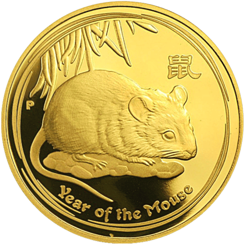Pièce 1 once d'or Épreuve Lunaire Année de la Souris 2008 | Monnaie de Perth