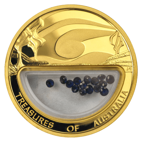 1 oz 2007 Treasures of Australia: Sapphires Proof Gold Locket Coin | Perth Mint