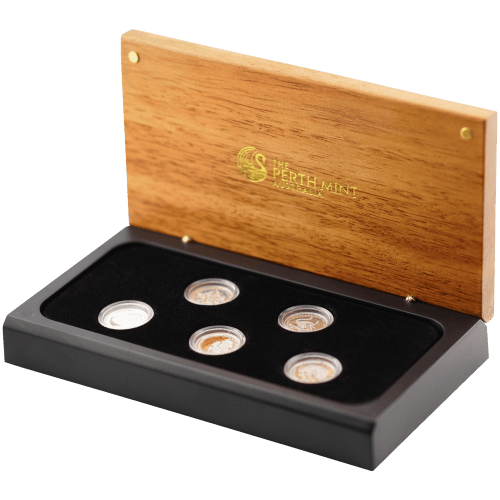 Set of 5 x 1/10 oz 2009 Discover Australia Dreaming Platinum Coins | Perth Mint