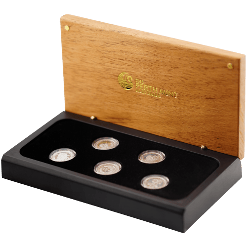 Ensemble de 5 pièces 1/10 once de platine Découvrir l'Australie en rêve 2010 | Monnaie de Perth
