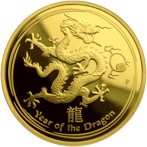 1 oz 2012 Lunar Year of the Dragon Proof Gold Coin | Perth Mint