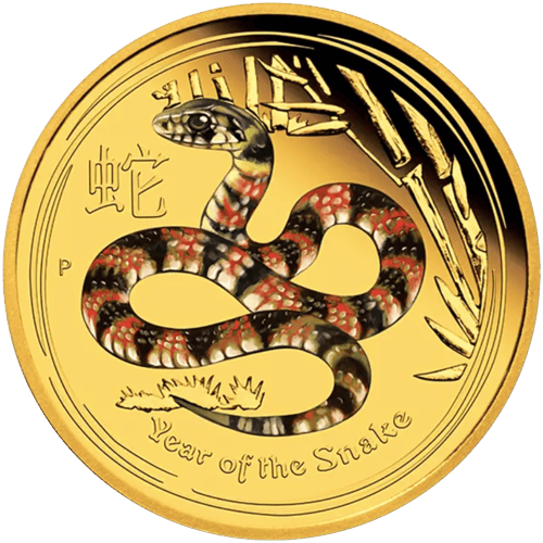1 oz 2013 Lunar Year of the Snake Colourized Proof Gold Coin | Perth Mint
