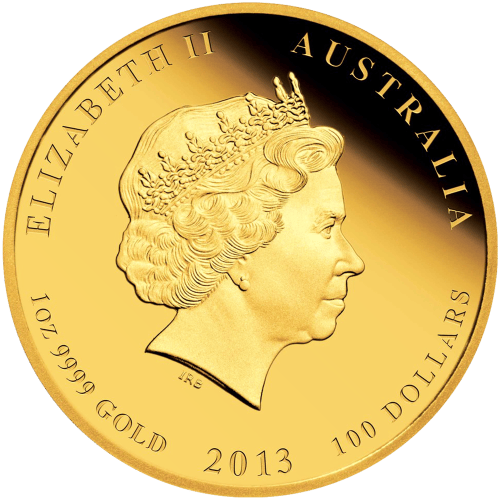 1 oz 2013 Lunar Year of the Snake Colourized Proof Gold Coin | Perth Mint