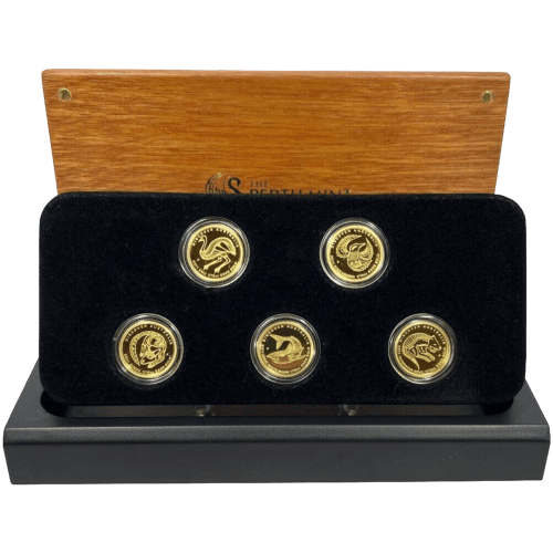 Ensemble de 5 pièces 1/10 once d'or Découvrez l'Australie en rêve 2011 | Monnaie de Perth
