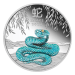 Pièce 1 once d'argent colorisé bleu Épreuve numismatique Année lunaire du Serpent 2025 | Monnaie de Perth
