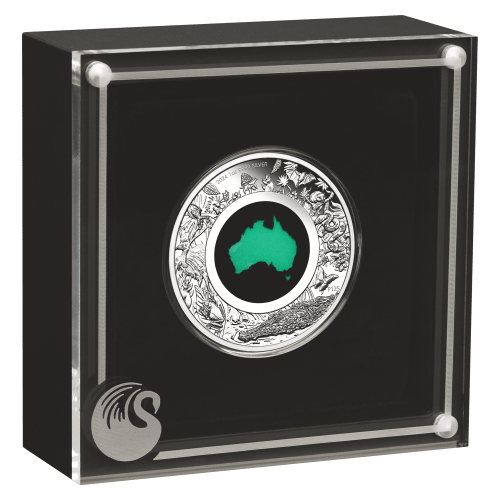 Pièce 1 once d'argent Épreuve numismatique Terre australe : Chrysoprase 2024 | Monnaie de Perth