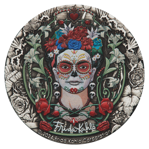 2 oz 2024 Frida Kahlo Antiqued Colourized Silver Coin | Perth Mint