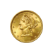 Pièce en or MS-65 Liberté Demi Aigle 5$ Année aléatoire | Monnaie des États-Unis