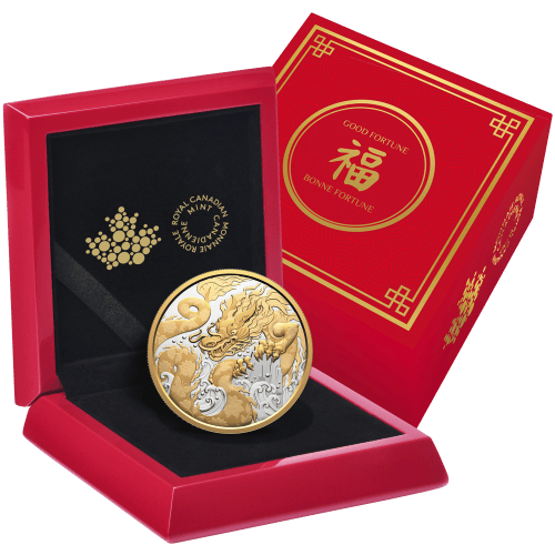 Pièce 5 onces d'argent Épreuve numismatique Dragon d'eau 2025 | Monnaie royale canadienne