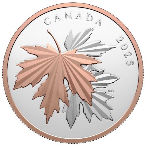 Pièce 10 onces d'argent plaqué or rose Épreuve numismatique Feuille d'érable brillantes 2025 | Monnaie royale canadienne