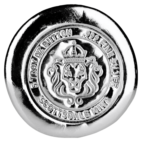 5 oz Scottsdale Lion Silver Button Round | Scottsdale Mint