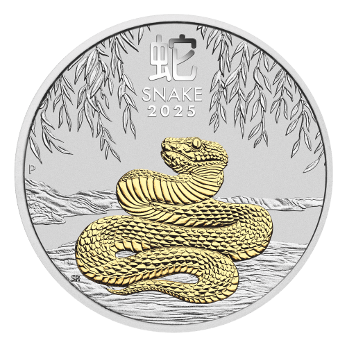 1 oz 2025 Lunar Year of the Snake Gilded Silver Coin | Perth Mint