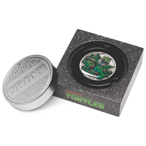 Pièce 2 onces d'argent coloré vieilli 40e anniversaire des Tortues Ninja 2024 | Monnaie de Perth
