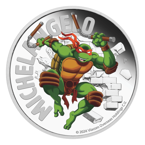1 oz 2024 Teenage Mutant Ninja Turtles: Michaelangelo Colourized Proof Silver Coin | Perth Mint