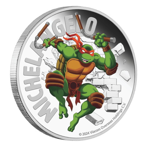 1 oz 2024 Teenage Mutant Ninja Turtles: Michaelangelo Colourized Proof Silver Coin | Perth Mint