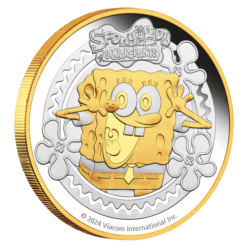 2 oz 2024 SpongeBob SquarePants Proof Gilded Silver Coin | Perth Mint