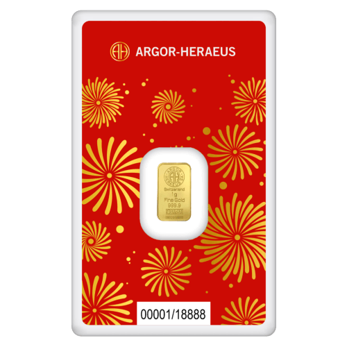 1 gram 2025 Lunar Year of the Snake Gold Bar | Argor-Heraeus