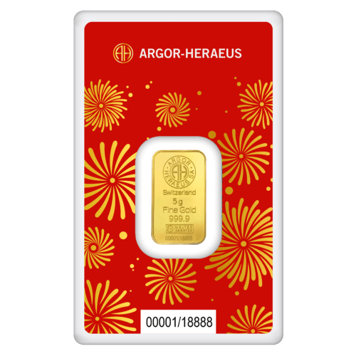5 gram 2025 Lunar Year of the Snake Gold Bar | Argor-Heraeus