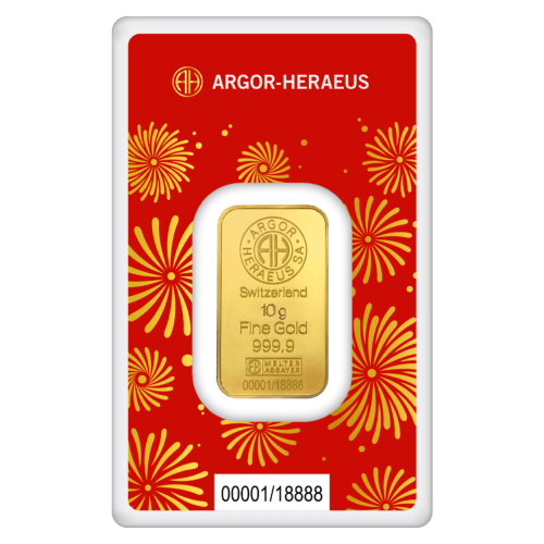 10 gram 2025 Lunar Year of the Snake Gold Bar | Argor-Heraeus