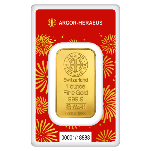 1 oz 2025 Lunar Year of the Snake Gold Bar | Argor-Heraeus