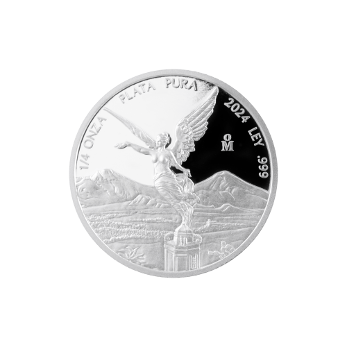 Pièce 1/4 once d'argent Épreuve numismatique Libertad mexicaine 2024 | Monnaie mexicaine