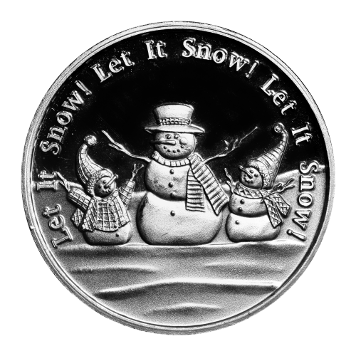 Ronde 1 once d'argent Que la neige tombe : Bonhomme de neige | Monnaie de SilverTowne