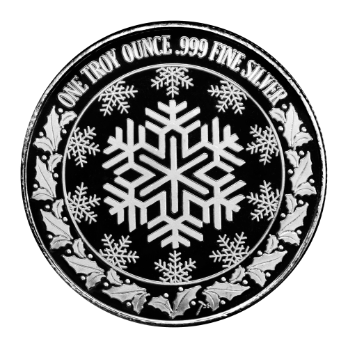 Ronde 1 once d'argent Que la neige tombe : Bonhomme de neige | Monnaie de SilverTowne