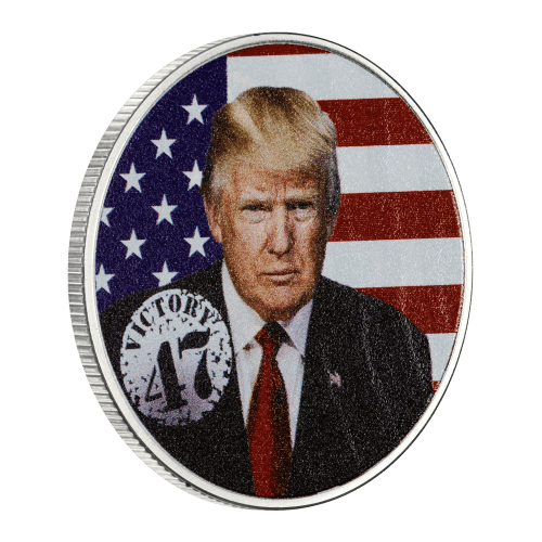Ronde 1 once d'argent coloré Donald Trump : 47e président des États-Unis 2024 | Sunshine Minting