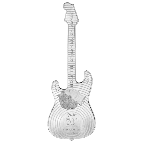 1 oz 2024 Fender Stratocaster Mystery Box Silver Coin | PAMP